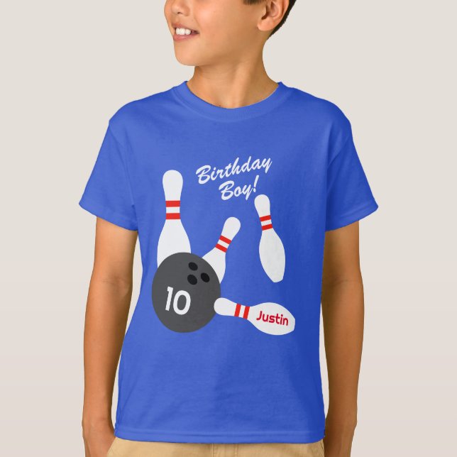 Cute bowling Birthday party t shirt for kids (Front)