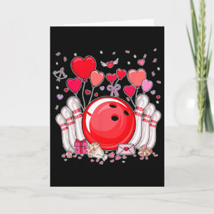 Cute Bowling Ll Valentine Heart Lover Player Bowle Card