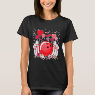 Cute Bowling Ll Valentine Heart Lover Player Bowle T-Shirt