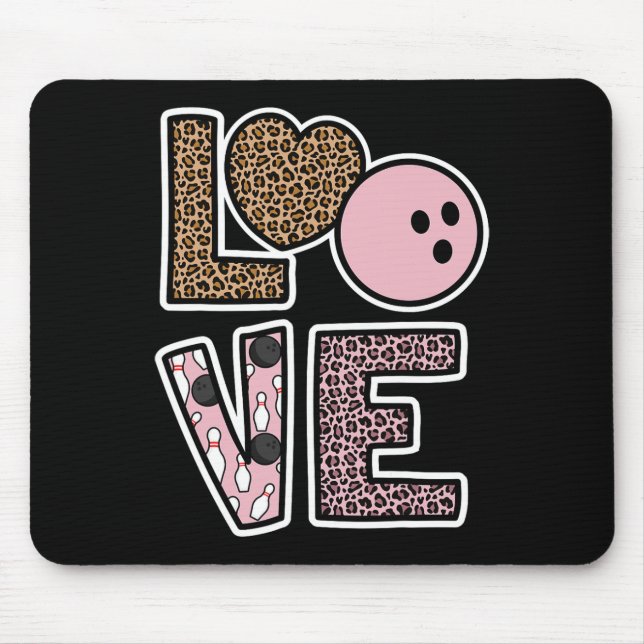 Cute Bowling Lover Bowling Player Bowling Fan Love Mouse Pad (Front)
