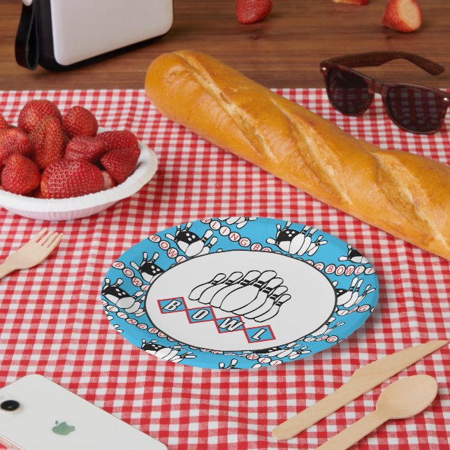 Cute Bowling party paper plate (Picnic)