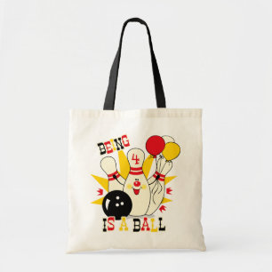 Cute Bowling Pin Birthday Tote Bag