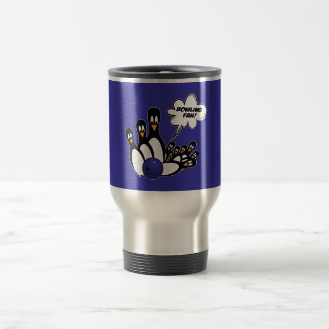 Cute Bowling Pin Penguins Travel Mug (Center)