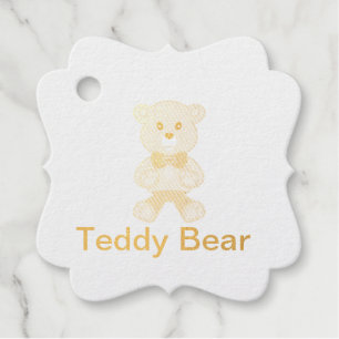 Cute Bowtie Teddy Bear  Favour Tags