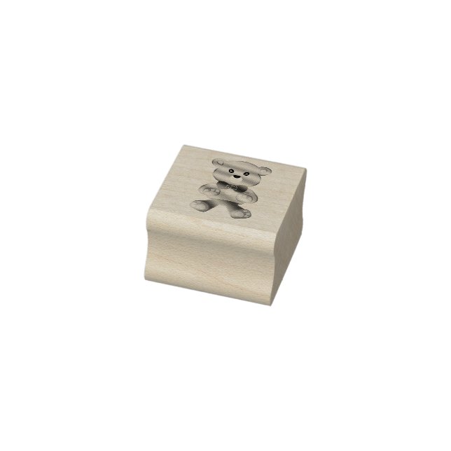 Cute Bowtie Teddy Bear  Rubber Stamp (Stamp)