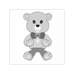 Cute Bowtie Teddy Bear  Self-inking Stamp