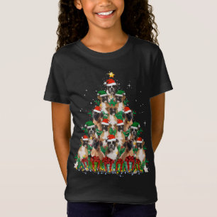 Cute Boxer Dog Christmas Tree Family Xmas Pajama M T-Shirt