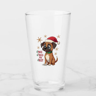 Cute Boxer dog Dog Christmas Nice Tried my Best ( Glass