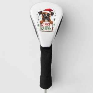 Cute Boxer dog Dog Christmas Nice Tried my Best ( Golf Head Cover