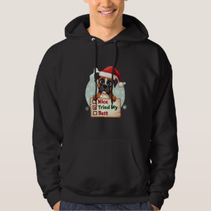 Cute Boxer dog Dog Christmas Nice Tried my Best ( Hoodie
