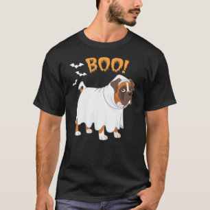 Cute Boxer Dog Dressed Ghost Halloween Funny Boo T-Shirt