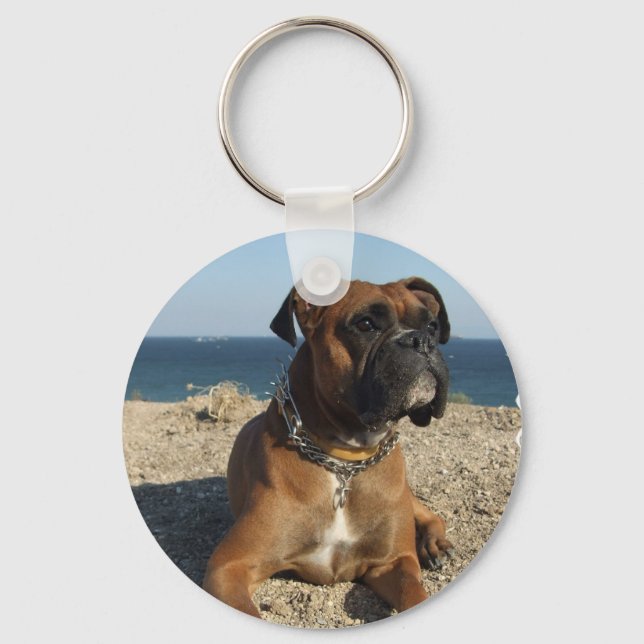 Cute Boxer Dog Keychain (Front)