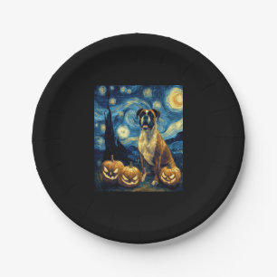 Cute Boxer Halloween Jack O Lantern Pumpkin Face S Paper Plate