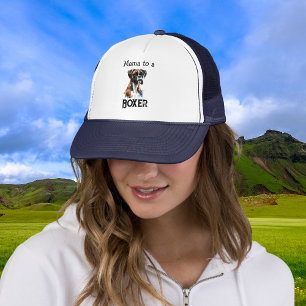 Cute Boxer Mama Brown personalize Trucker Hat