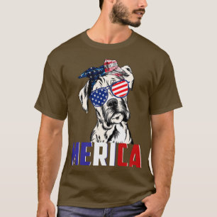 Cute Boxer Merica 4th Of July Dog American Puppy P T-Shirt