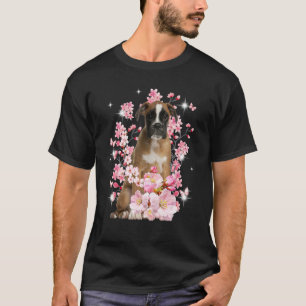 Cute Boxer Mom Flower Happy Mother s Day Love Dog T-Shirt