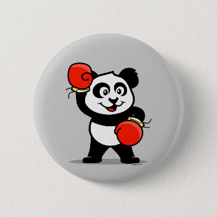 Cute Boxing Panda 6 Cm Round Badge