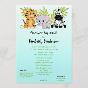Cute Boy Baby Shower by Mail Jungle Safari Invitation