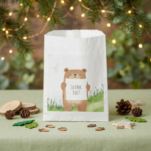 Cute boy Bear with Thank You Favour Bags