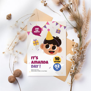 Cute Boy Birthday Party Invitatio Invitation