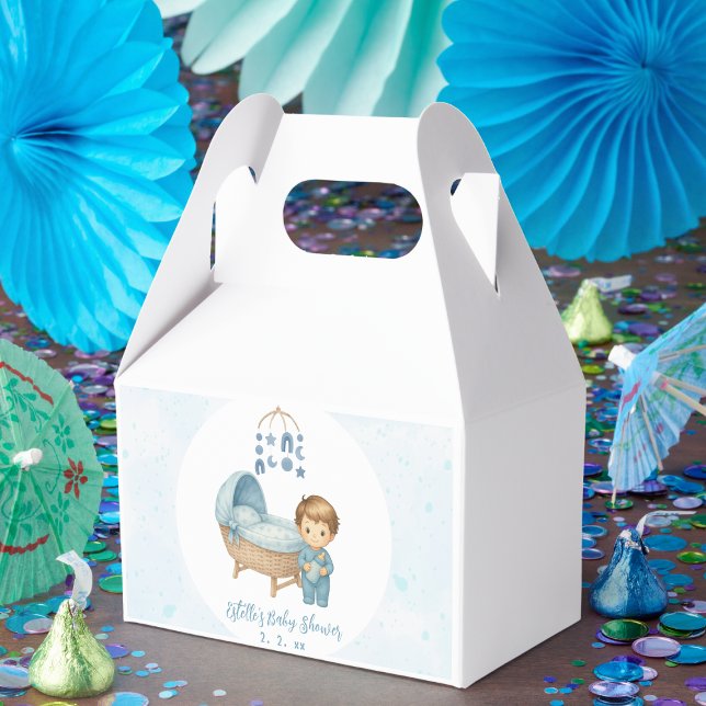 Cute Boy Blue Nursery Baby Shower  Favour Box (Creator Uploaded)