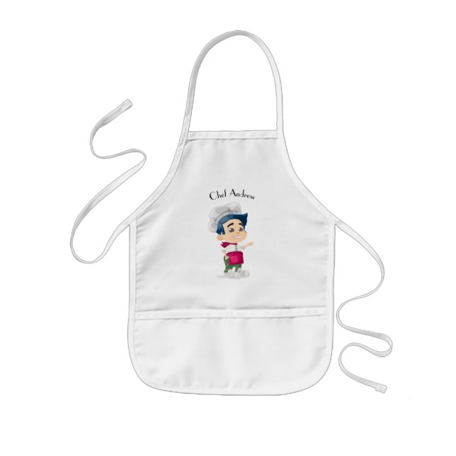 Cute boy chef|| Personalised Kids Apron (Front)