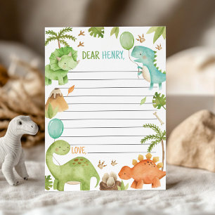 Cute Boy Dinosaur Time Capsule Note Message Card