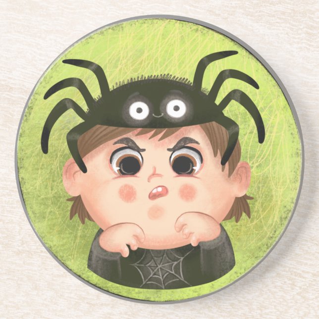 Cute boy in a Spider costume  Candy Tin Coaster (Front)