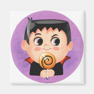 Cute boy in a vampire Halloween costume Magnet