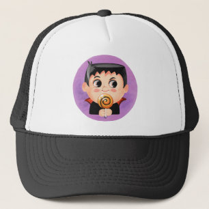 Cute boy in a vampire Halloween costume Trucker Hat