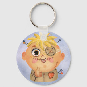 Cute boy in a Voodoo costume  Classic Round Sticke Key Ring