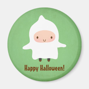 Cute Boy In Sheet Ghost Costume Magnet