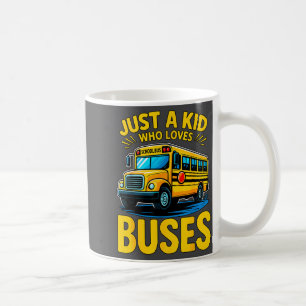 Cute Boy Loves Buses School Bus Coffee Mug