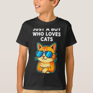 Cute Boy Loves Cats T-Shirt