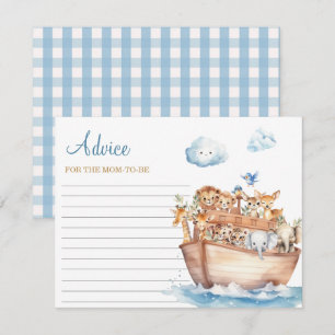 Cute Boy Noah's Ark Baby Shower Advice for Mummy Enclosure Card