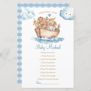 Cute Boy Noah's Ark Baby Shower Prayers for Baby