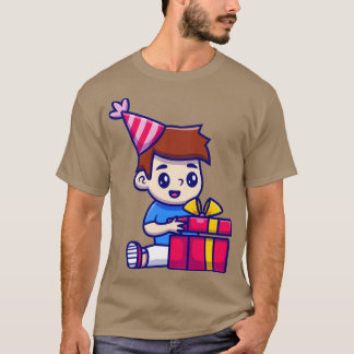 Cute Boy Open Birthday Gift T-Shirt