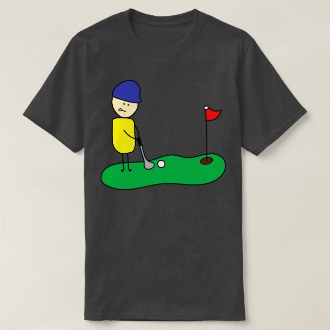 Cute Boy Playing Golf  T-Shirt (Design Front)