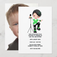 Cute Boy Rock Star Birthday Party Photo
