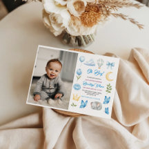 Cute Boy’s Elephant Watercolor Baby Shower