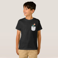 Cute Boy Searching I Vector Pocket Design T-Shirt