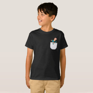 Cute Boy Searching I Vector Pocket Design T-Shirt