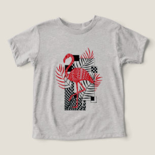 Cute Boy T-shirt Red Flamingo Print 
