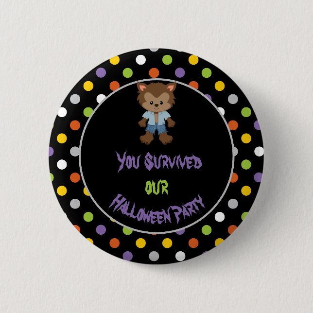 Cute Boy Werewolf Halloween Party 6 Cm Round Badge (Front)