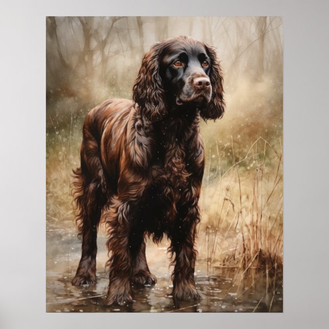 Cute Boykin Spaniel Dog Art Print Poster (Front)