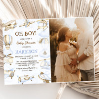 Cute Boy's Aeroplane Theme Baby Shower Party Photo