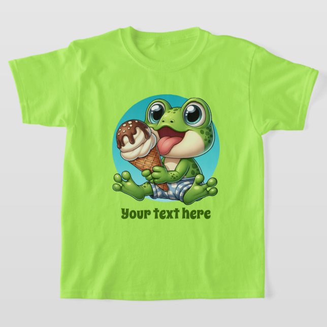 Cute boys beach frog customisable T-Shirt (Laydown)
