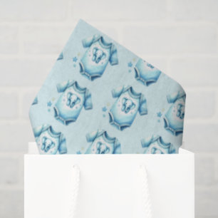 Cute boys bodysuit tiled baby shower tissue paper