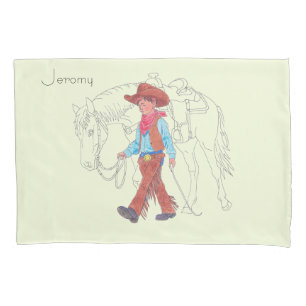 Cute Boys Cowboy and Horse Pillowcase