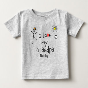 Cute Boys I love My Grandpa Baby Tee